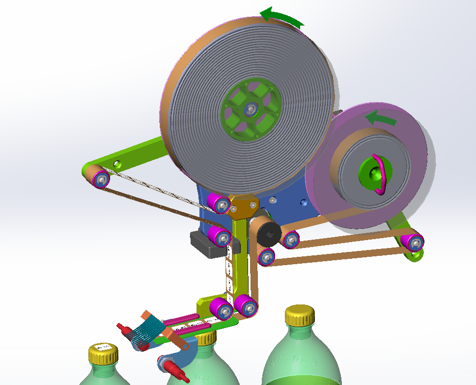 瓶盖标签粘贴机粘接器
